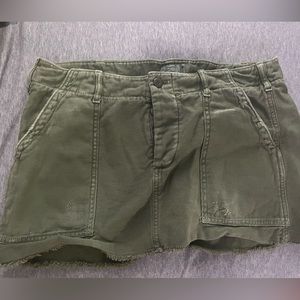 army green cargo mini skirt